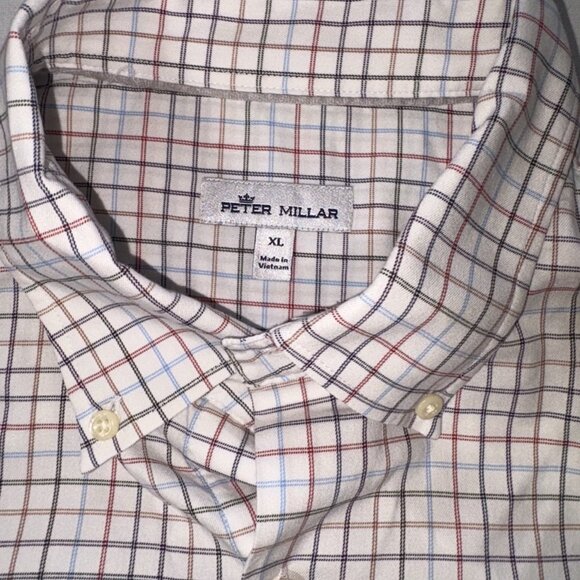 Peter Millar Long Sleeve Button Down Collared Shirt XL Fall Business Casual Prep - Picture 1 of 10
